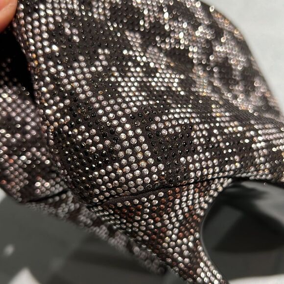 Steve Madden St. Lucia Black Monochrome Camouflage Gemstone Ankle Boots B51 - Picture 9 of 11